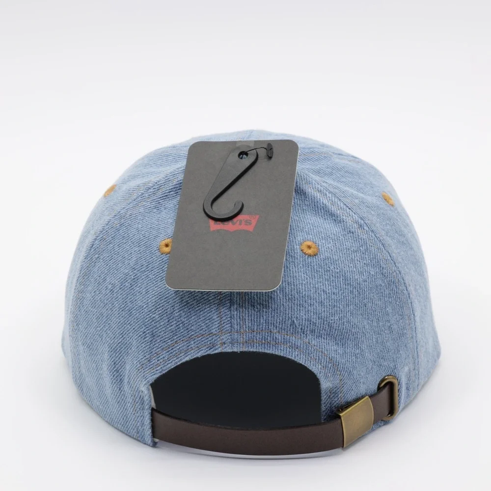 Levi's Men's Relaxed Adjustable Leather Patch Denim Dad Cap Light Blue One Size